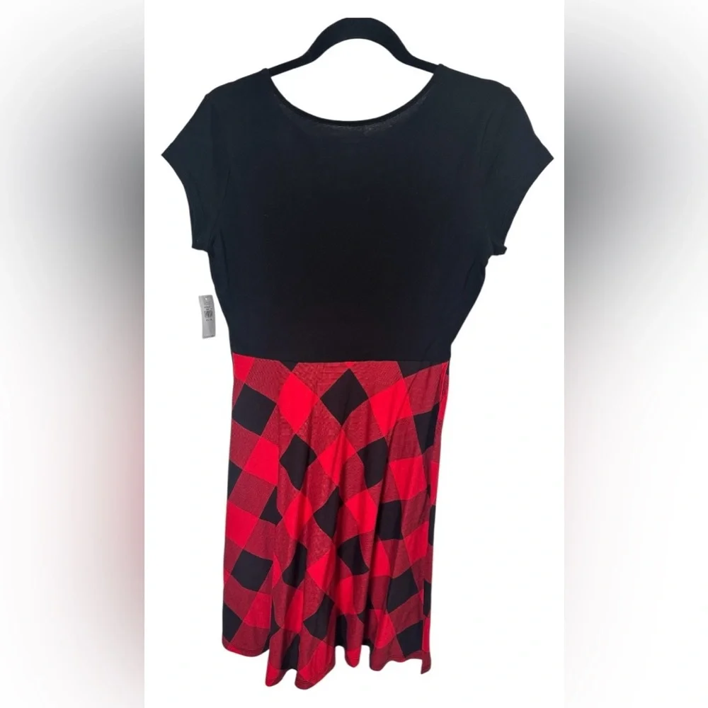 Old Navy| Girls Fit & Flare Jersey Dress in Red Buffalo Plaid| Size XXL 18 NWT